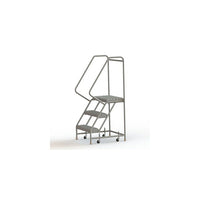 Tri-Arc Manufacturing Aluminum Rolling Ladder, Step Width: 24", Step Type: Serrated, No. of Steps: 3 (WLAR103245)-No. of Steps: 3
