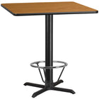 Flash Furniture Laminate 42" Square X-Base Table, Natural (XUNT4242T33B4F)-Bar Height Hospitality Table