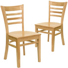 Flash Furniture HERCULES Series Ladder Back Natural Wood Restaurant Chair - 2 Pack-Ladder Back Design
