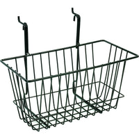 Wamaco Slatwall/Gridwall Wire Basket - 12" W x 6 " D x 6 " H - Black - 2 Pack-Size: 12" W x 6" D x 6" H