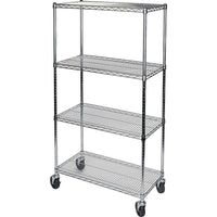 Kleton Wire Shelf Cart, Chrome Plated, 48" x 69" x 18", 800 Lbs. Capacity-Capacity: 800 lbs.