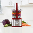 Kenmore 11-Cup Food Processor and Vegetable Chopper - 500W - Red-Reversible slicing/shredding disc