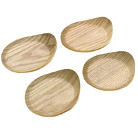 Cathay Importers Bentwood Round Coasters Tray, 4.75"W x 4.25"D x 0.4"H x 1.2" Total Height, 4/Pack-Set of 4 round coasters