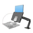 North Bayou 24"-35" Sit-Stand Desktop Workstation with USB Port - Black (FC40-B)-Weight Capacity: 4.4 - 33 lbs