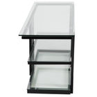Flash Furniture Harbor Hills Glass TV Stand with Black Metal Frame (NAN-JH-1760-GG)-8mm Thick Glass Top