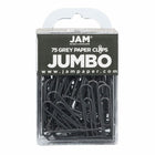 JAM Paper Colored Jumbo 2" Paper Clips - Grey - 2 Packs of 75-Color: Dark Grey