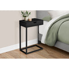 Monarch Specialties 3600 Accent Table - Black/Black Metal With A Drawer-Practical storage drawer with wide open handle for remotes, magazines and other accessories