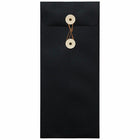 JAM Paper #10 Policy Business Envelopes with Button and String Closure - 4.125" x 9.5" - Black Linen - 500 Pack-Colour: Black Linen Envelopes