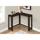 Monarch Specialties 3660 Corner Console Accent Table - Espresso-Contemporary styling makes this hallway table ideal in small homes, condos or apartments