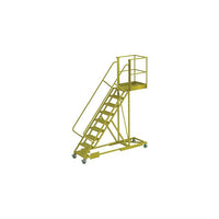 Tri-Arc Supported 90" Cantilever Rolling Ladder, Perforated, 107" x 30" (UCS500930246)-Frame Material: Steel