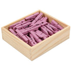 JAM Paper Wood Clothing Pin Clips, Medium, 1 1/8, Lavender Purple, 5 Packs of 50, 250 Total (230726780g)-Purple