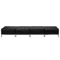 Flash Furniture – Banc à 4 places Hercules Imagination, noir-Revêtement en cuir souple noir
