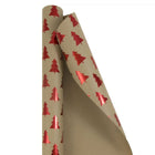 JAM Paper Christmas Wrapping Paper Rolls, Assorted Kraft Red Trees & Kraft Green Trees, 50 Sq. Ft, 2 Pack-3