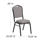 Chaise de banquet HERCULES empilable, dossier couronne, tissu gris, siège épais 2,5 po, cadre noir [FD-C01-B-5-GG]-Coussin de siège épais de 2,5 pouces
