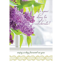 Millbrook Studios 5-3/8" x 7-3/4" It's Your Day Greeting Cards and Envelopes, 18 Pack (06233)-Printed on uncoated card stock