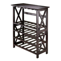 Winsome Rio Wine Rack with Glass Hanger, 24-Bottle-Rio wine rack and bar add dining space and storage to your kitchen or dining room. This sturdy win rack is made from solid wood and is able to accommodate up to 24 bottles and wine glasses