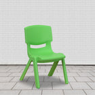 Flash Furniture Green Plastic Stackable School Chair with 10.5" Seat Height - 10 Pack-Green Polypropylene Plastic Shell