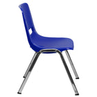Flash Furniture HERCULES Series Navy Ergonomic Shell Stack Chair with Chrome Frame & 16" Seat Height-Stacks up to 15 Chairs High