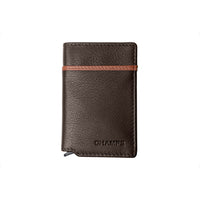 Champs Leather RFID Secure Case Wallet - Khaki-Genuine Leather