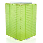 Azar Displays 20" x 14" x 14" 4-Sided Revolving Pegboard Display, Green Translucent (701414-GRE)-Interlocking four-sided display and sits on a 12" diameter revolving base