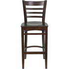 Flash Furniture HERCULES Series Ladder Back Walnut Wood Restaurant Barstool-Wood Barstool