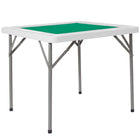 Flash Furniture 34.5" Square Granite Folding Game Table with Green Playing Surface - White-220 lb. Static Load Capacity