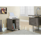 Monarch Specialties 7056 2-Drawer Office Cabinet - Dark Taupe-Generously sized top surface to display a printer or to accentuate your favourite piece
