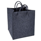 Truu Design, Rectangular Felt Storage Tote Basket, Set of 3, 15 x 13.75 x 18 inches, Dark Grey-Easily foldable, and each basket nests into one another for space-saving storage solution