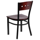 Flash Furniture HERCULES Series Black 4 Square Back Metal Restaurant Chair - Mahogany Wood Back & Seat - 2 Pack-.625" Thick Plywood Seat