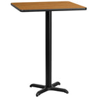 Flash Furniture – Table bistro carrée en stratifié au fini naturel de 30 po avec base de 22 x 22 po (XUNT3030T2222B)-Table d'hospitalité à hauteur de bar