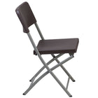 Flash Furniture - Chaise pliante en plastique et rotin brun de la série HERCULES avec cadre gris-Design léger