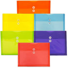 JAM Paper Enveloppes en plastique avec fermeture bouton et ficelle à rabat, 9 3/4 po x 13 po, couleurs variées, paq./12-Logent facilement des documents standard de 8,5 x 11 po et de plus petits articles
