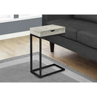 Monarch Specialties 3407 Accent Table - Grey Reclaimed Wood-Look/Black/Drawer-Thick panel rustic wood look finish in grey brings a traditional touch to the contemporary design of this C table