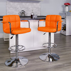 Flash Furniture – Tabouret de bar à hauteur ajustable de 20 x 18 po en vinyle, orange-Siège pivotant