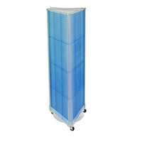 Azar Displays 60" x 16" 3-Sided Pegboard Floor Display with Wheels, Blue (700451-BLU)-Display unit is pre-assembled