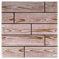 CTG Brands 3D Blonde Woodgrain Peel and Stick Wall Tiles, 11.8" x 11.8", Ivory, 6 Pack-Measurement: each tile measures 11.8" x 11.8" in dimensions (approx. 5.8 square feet per carton)