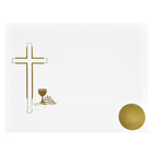 St. James – Certificat de première communion, design en feuille d'or gravé sur papier blanc cartonné 65 lb, paq./50 -Modèles gratuits téléchargeables depuis www.first-base.com