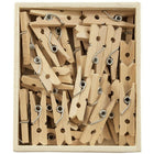 JAM Paper Wood Clothing Pin Clips, Small 7/8, Natural Brown, 4 Packs of 50, 200 Total (3230717359g)-Material: Wood