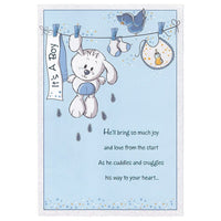Rosedale 5-1/2" x 8" It's a Baby Boy Greeting Cards And Envelopes, 12 Pack (15198)-Printed on premium uncoated card stock
