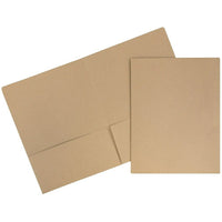 JAM Paper Premium Paper Cardstock Two Pocket Presentation Folders, Brown Kraft Paper Bag, 12 Pack (5166617481g)-Size: 9" x 12"