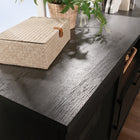 Sauder - 433265 La Collection Tiffin Line Crédence - Finition Raven Oak - 2 boîtes-Bords thermoplastiques résistants aux chocs et de haute qualité.