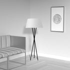 Dainolite Gabriela Transitional Incandescent Floor Lamp - 1 Light - Matte Black with White Shade-Metal