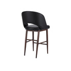 Plata Decor Exiz Stools with Walnut Metal Legs - Black - 2 Pack-Weight Capacity: 200 lbs