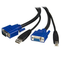 StarTech 2-in-1 USB KVM Cable, 6 Ft.-Unique design minimizes the number of cables required