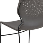 Flash Furniture - Chaise empilable grise à dossier complet de la série HERCULES, cadre enduit de poudre noire, paquet de 5-Entretoise transversale avant