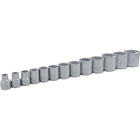 Gray Tools 13 Piece 3/8" Drive 12 Point SAE, Standard Chrome Socket Set, 1/4"-1"-Contains Sizes: 1/4", 5/16", 3/8", 7/16", 1/2", 9/16", 5/8", 11/16", 3/4", 13/16", 7/8", 15/16", 1".