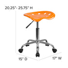Flash Furniture Vibrant Orange Tractor Seat & Chrome Stool-Heavy Duty Chrome Base