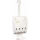 Ulti-Mate Dispenser 4 Shower Caddy, White-Convenient organizer has a shelf that holds extra bottles and shower items