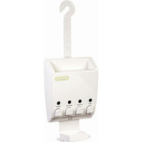 Ulti-Mate Dispenser 4 Shower Caddy, White-Convenient organizer has a shelf that holds extra bottles and shower items