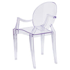 Flash Furniture Ghost Chairs with Arms in Transparent Crystal - 4 Pack-Contoured Seat